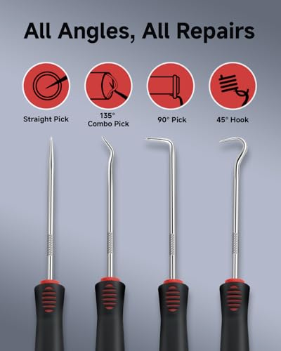4-Piece Pick Set Mechanic, Automotive Hook and Pick Set with - Product Imagery