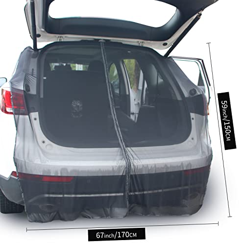 Car Camping Tailgate Mesh Screen for SUV, Van, 67''x59'' - Product Imagery