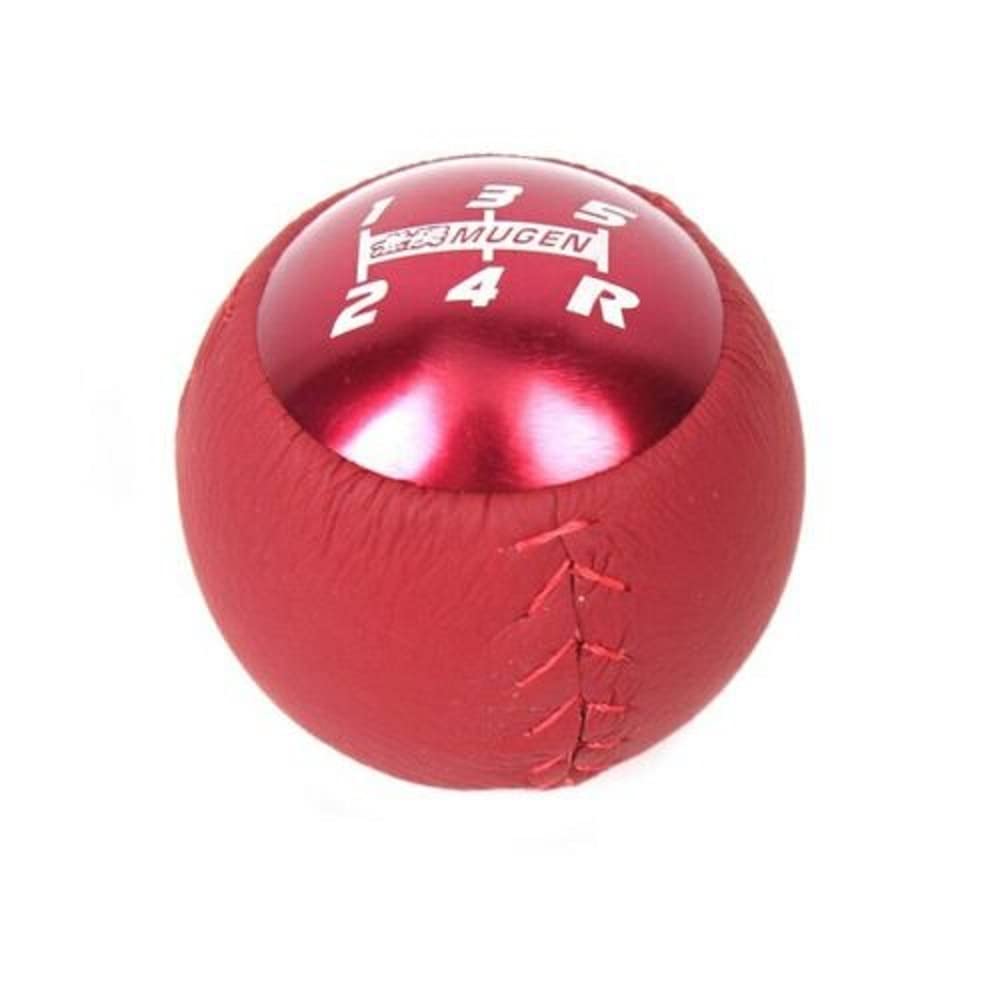 Mugen Leather RED 5 Speed Shift Knob for Honda CRZ Civic Accord - Product Imagery