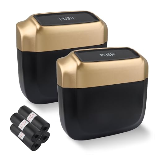 IHOTDER 2PCS Car Trash Can with Lid + 60PCS Garbage Bag,Mini - Product Imagery