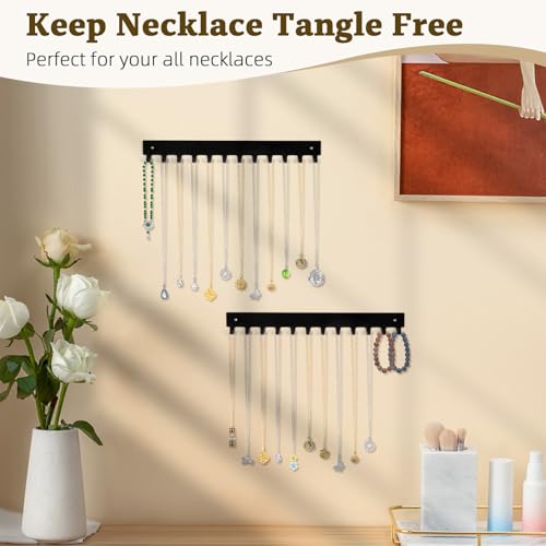 Acrylic Necklace Holder 4 Pack Wall Mounted Necklace Organizer - Product Imagery