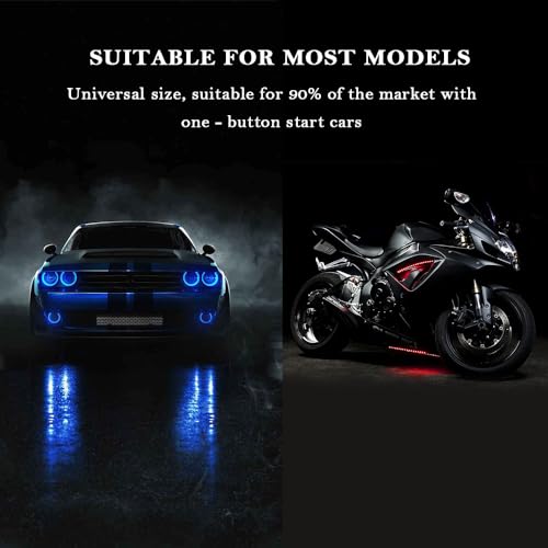 Stylish Car Push Start Button Cover,Spin Type Zinc Alloy Push to - Product Imagery