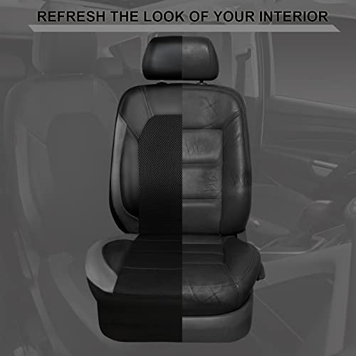 CAR PASS Leather Car Seat Covers Front Seats only, with Air Mesh - Product Imagery