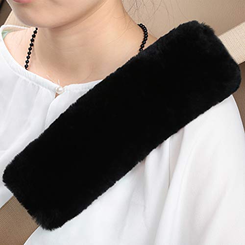 OGLAND 2 Pack Sheepskin Car Seat Belt Cover Pads | Wool Seatbelt - Product Imagery