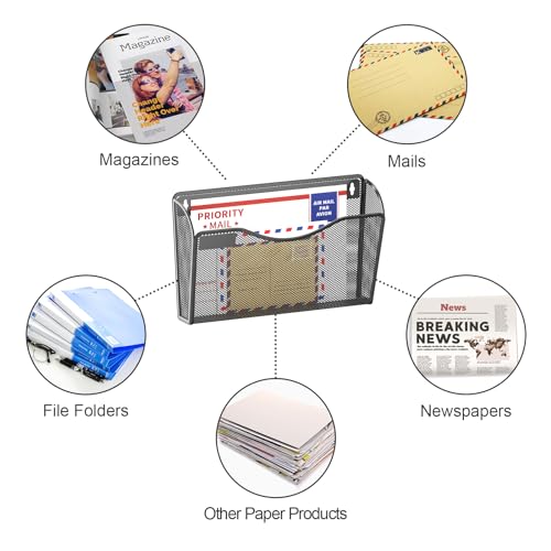 samstar 6 Pack Mesh Wall Mounted File Holder Metal Wall File - Product Imagery