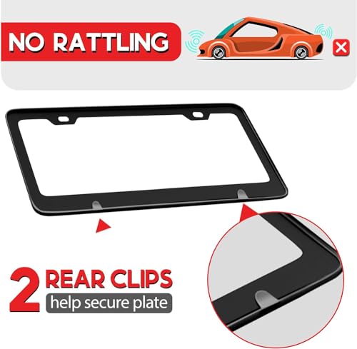 Multicolor Mushroom License Plate Frames,2 Pack Car Plate Holder - Product Imagery