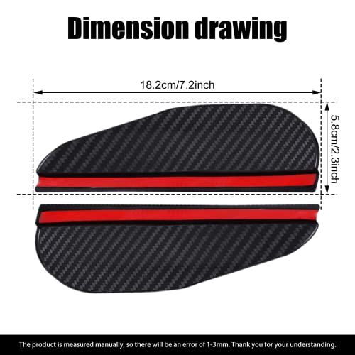 2Pcs Carbon Fiber Side Mirror Rain Visor Guard, Universal for - Product Imagery