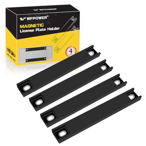 4 Pack License Plate Magnet, Premium Rubber Coated Magnetic - Product Imagery