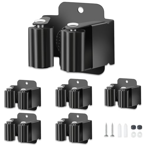 5 PCS Broom Holder Wall Mount, Upgraded Heavy Duty Mop and Broom - Product Imagery