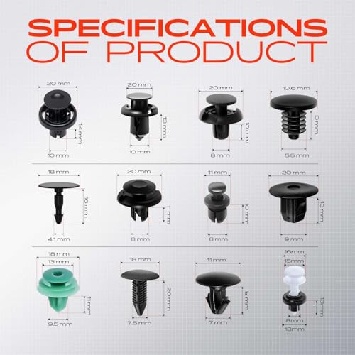 A-Premium 118PCS Retainer Clip Kit Compatible with Honda Pilot - Product Imagery