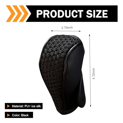 Car Gear Shift Cover, Leather Breathable Car Gear Shift Knob - Product Imagery