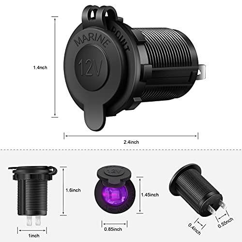Cigarette Lighter Socket Car Marine Motorcycle ATV RV Lighter - Product Imagery