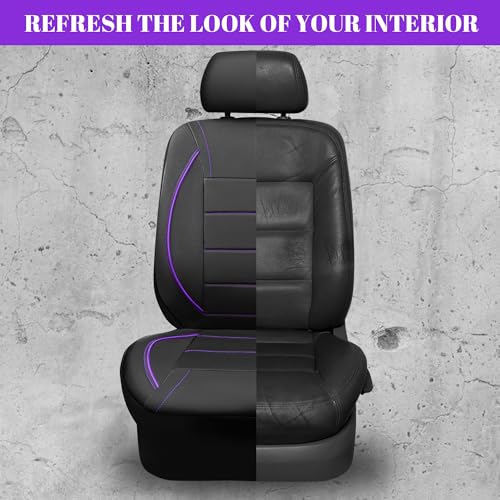 CAR PASS Universal FIT Piping Leather Two Front Seat Covers, - Product Imagery