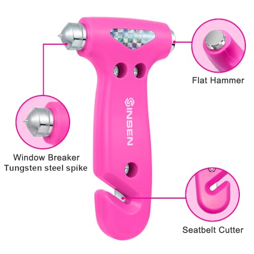 SINSEN Car Safety Hammer, Automotive Window Breaker and Seatbelt - Product Imagery