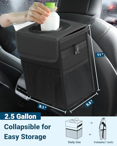 Capolo Car Trash Can with Lid, Leakproof Car Garbage Can Car - Product Imagery
