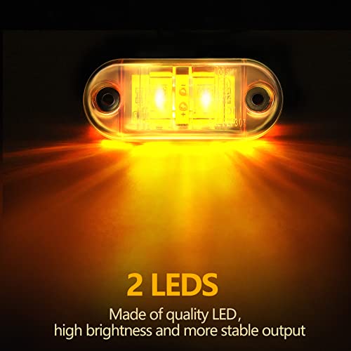 Tallew 10 Pcs 2.5 Inch LED Trailer Side Marker Lights, Amber, Red - Product Imagery