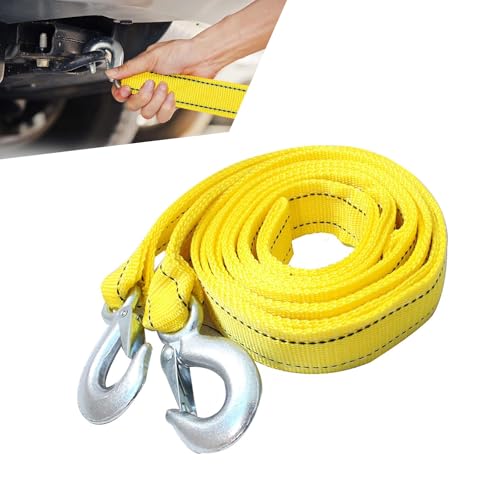 Car Tow Straps Heavy Duty with 2 Hooks, 5 Ton 13Ft Polyester Tow - Product Imagery