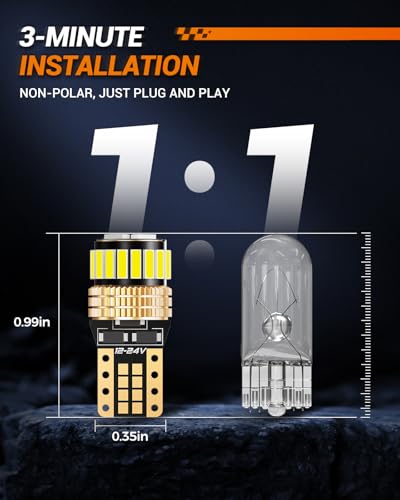 SEALIGHT 194 LED Bulb 6000K White 168 T10 2825 W5W 600% - Product Imagery