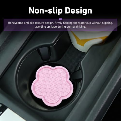 4PCS Car Cup Holder Coasters, Cute Flower Coasters, Waterproof - Product Imagery
