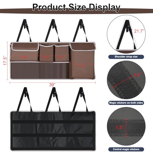 UYYE Trunk Hanging Organizer, Backseat Storage Bag, Collapsible - Product Imagery