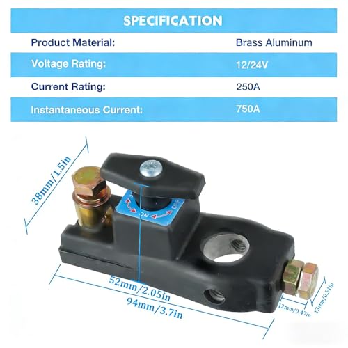 Heavy Duty Battery Disconnect Switch - 12V-48V Master Kill - Product Imagery