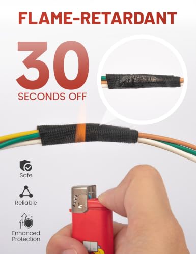 RED WOLF Wiring Harness Tape High Temp Wire Cable Loom - Product Imagery