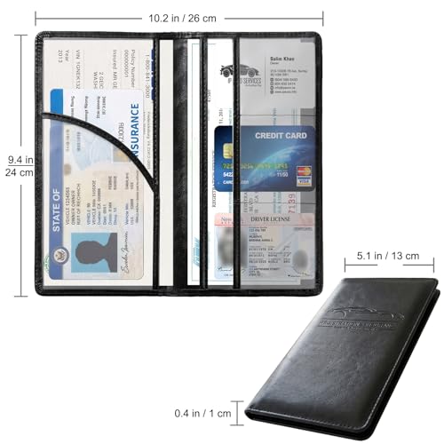 LumiMokki Premium Car Registration & Insurance Card Holder, - Product Imagery