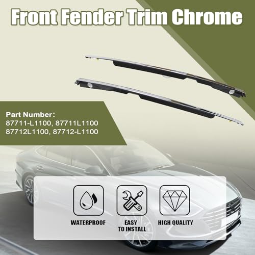 Priprilod Front Fender Trim Chrome Left+Right Side Fit For - Product Imagery