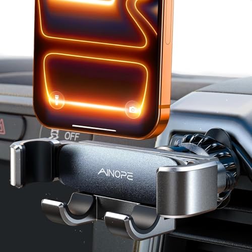 AINOPE Air Vent Phone Mount for Car [Drop-in Grip]Gravity Phone - Product Imagery