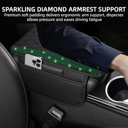NBTEPEM Bling Car Center Console Cover, Leather Middle Console - Product Imagery