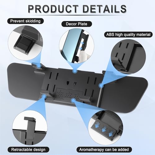 LivTee Anti Glare Rear View Mirror, Universal 12'' (305mm), Wide - Product Imagery