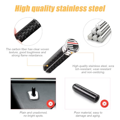 Moly Magnolia 4PCS Carbon Fiber Car Door Lock Knob Covers, Style - Product Imagery