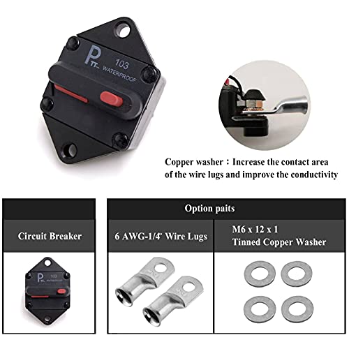 Photo-Top Hi-Amp Circuit Breaker T3+Switch with Manual Reset, - Product Imagery