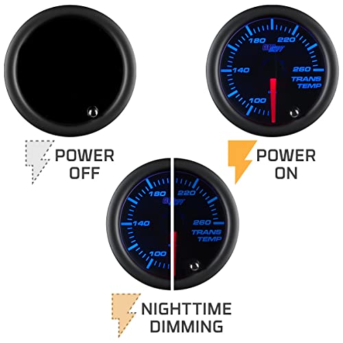 GlowShift Tinted 7 Color 260F Transmission Temp Gauge Kit, - Product Imagery