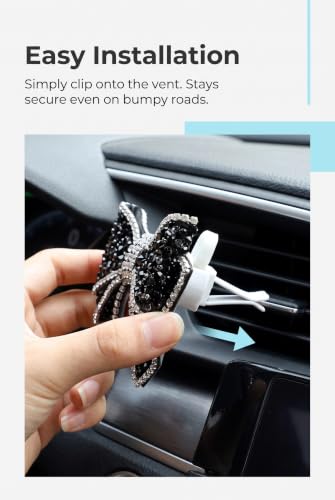 Car Vent Clips, Bow Car Accessories for Women, Black & White 2 - Product Imagery