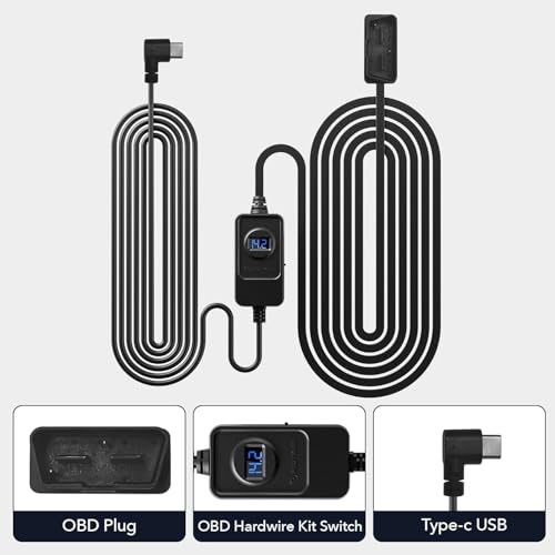 REDTIGER Dash Cam OBD Hardwire Kit Power Cable Type USB C - Product Imagery