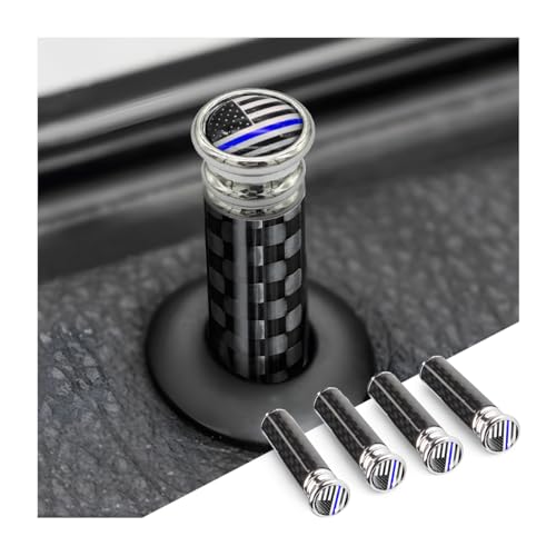 Moly Magnolia 4PCS Carbon Fiber Car Door Lock Knob Covers, Style - Product Imagery