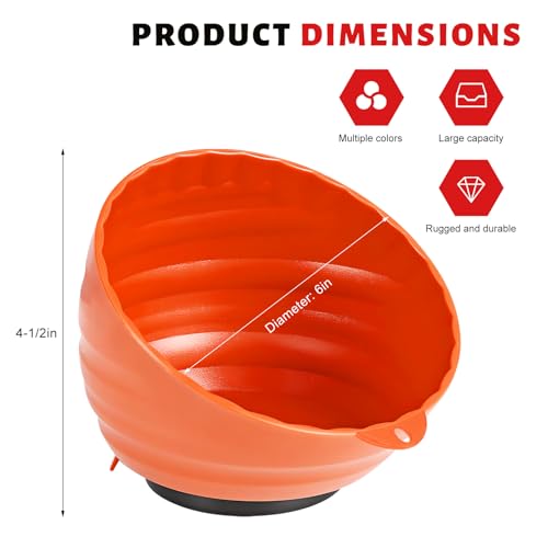 Magnetic Nut Cup, 6 Inch Cup Diameter Curved Magnetic Screws - Product Imagery