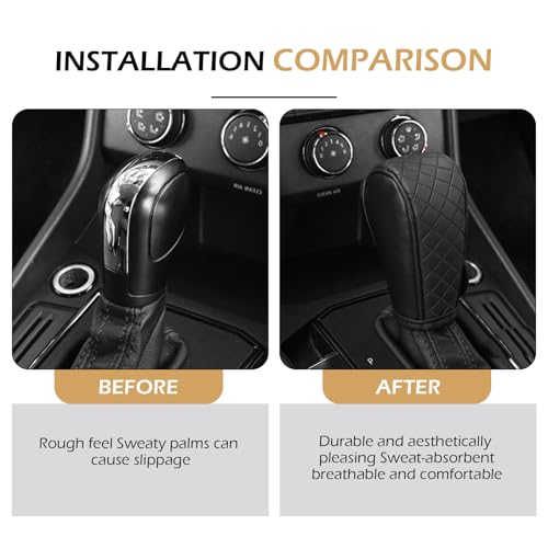 Car Gear Shift Cover, Leather Shifter Cover, Gear Shift Knob - Product Imagery