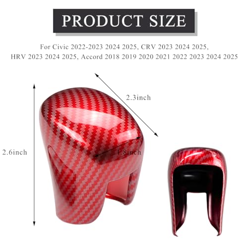 povtii Car Shift Knob Cover, Shifter Cap for CRV HRV 2023 2024 - Product Imagery