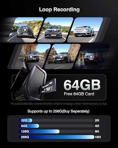 FAIMEE 4K Dash Cam Front and Rear, Night Vision, WDR, Free Card - Product Imagery