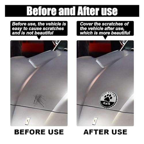 GLSOWEE Dogs Badge Rated Car Emblem, 4 x 4 3D Metal Car Badge - Product Imagery