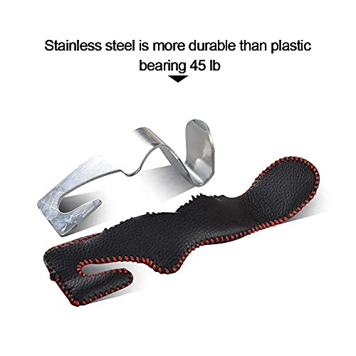 2 Pack Car Headrest Hooks, Microfiber Leather & Alloy Purse Hook - Product Imagery