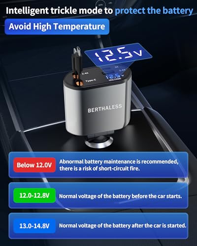 Retractable Car Charger,4 in 1 Fast Charging Car Charger with - Product Imagery