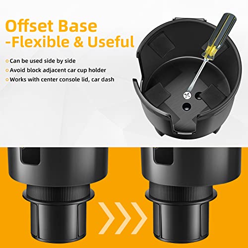 TYKOR Car Cup Holder Expander with Adjustable Base, Fits Bottles - Product Imagery