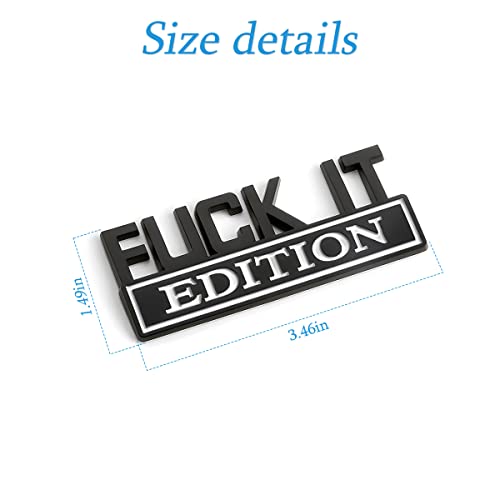 AUCELI 3D Fuck IT Edition Emblem Sticker for Car Exterior, - Product Imagery