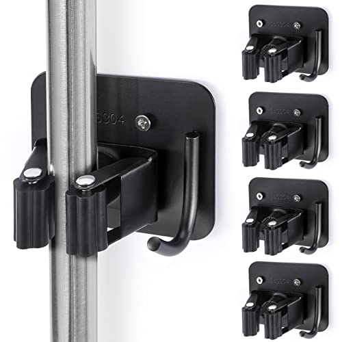 Stainless Steel Broom Holder, Heavy Duty, Rust Resistant, 4 - Product Imagery