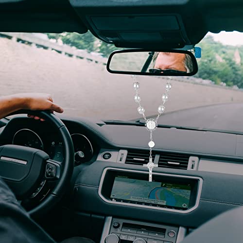 Cobee Car Rosary for Rearview Mirror, 2 Pieces Car Mirror - Product Imagery