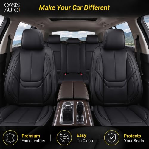 Seat Covers Full Set, Black Seat Covers for Cars 5 Seats, Car - Product Imagery