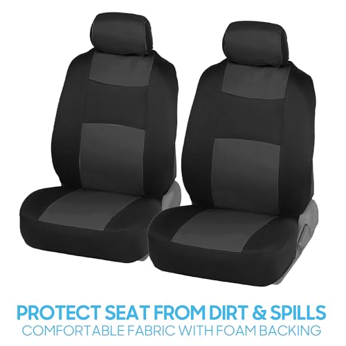 BDK PolyPro Car Seat Covers Full Set in Charcoal on Black – - Product Imagery